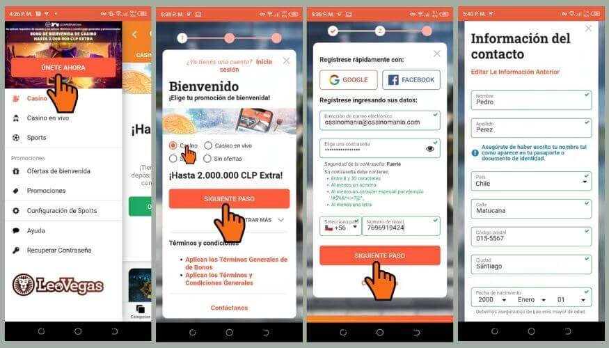 LeoVegas App, LeoVegas Chile