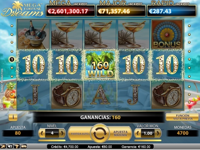 sueños de mega fortuna slot